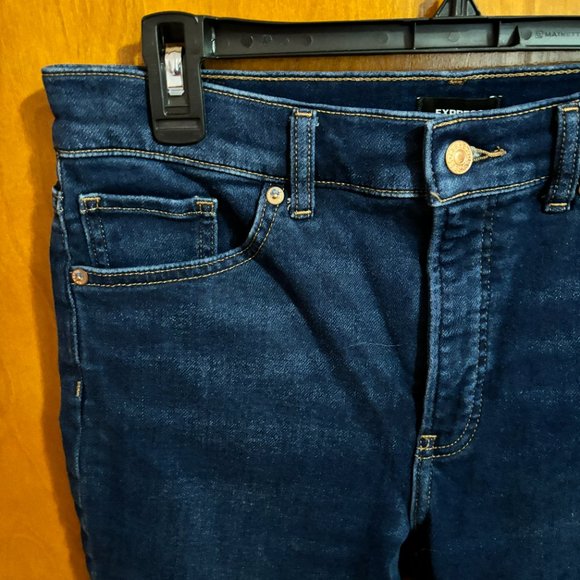 Express‎ Dark Wash Blue High Rise Skinny Jeans 8L - Picture 3 of 15